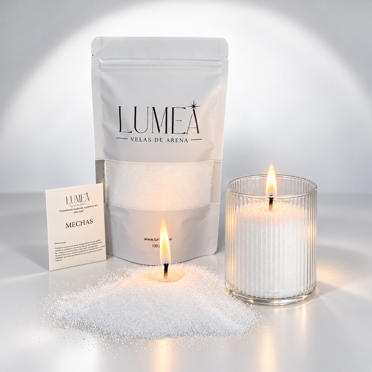 Pack Mini Discovery: 100gr velas de arena + Mechas + Bowl