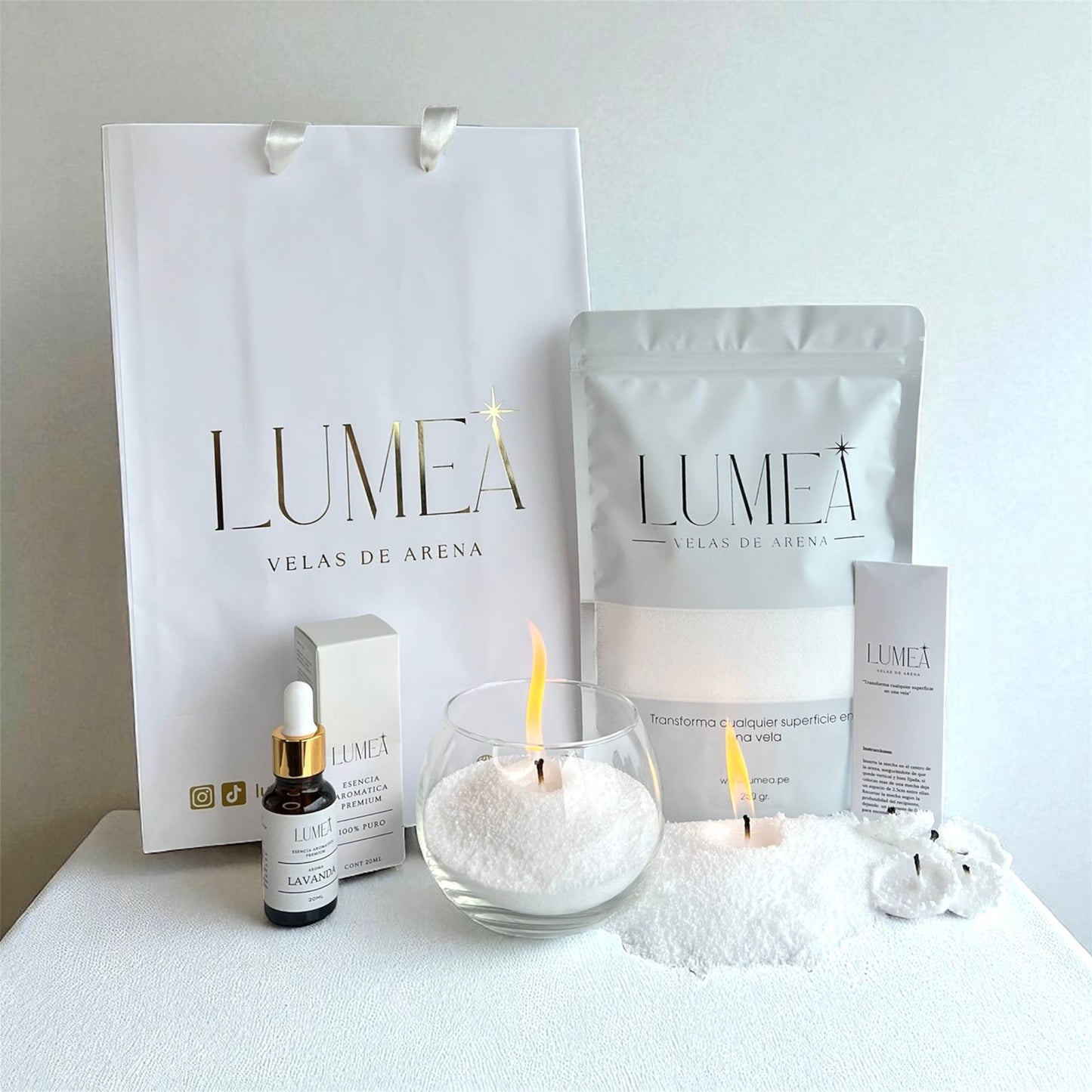 Pack Bestseller: Velas de arena + Esencia Aromática + Mechas + Bowl 🎁