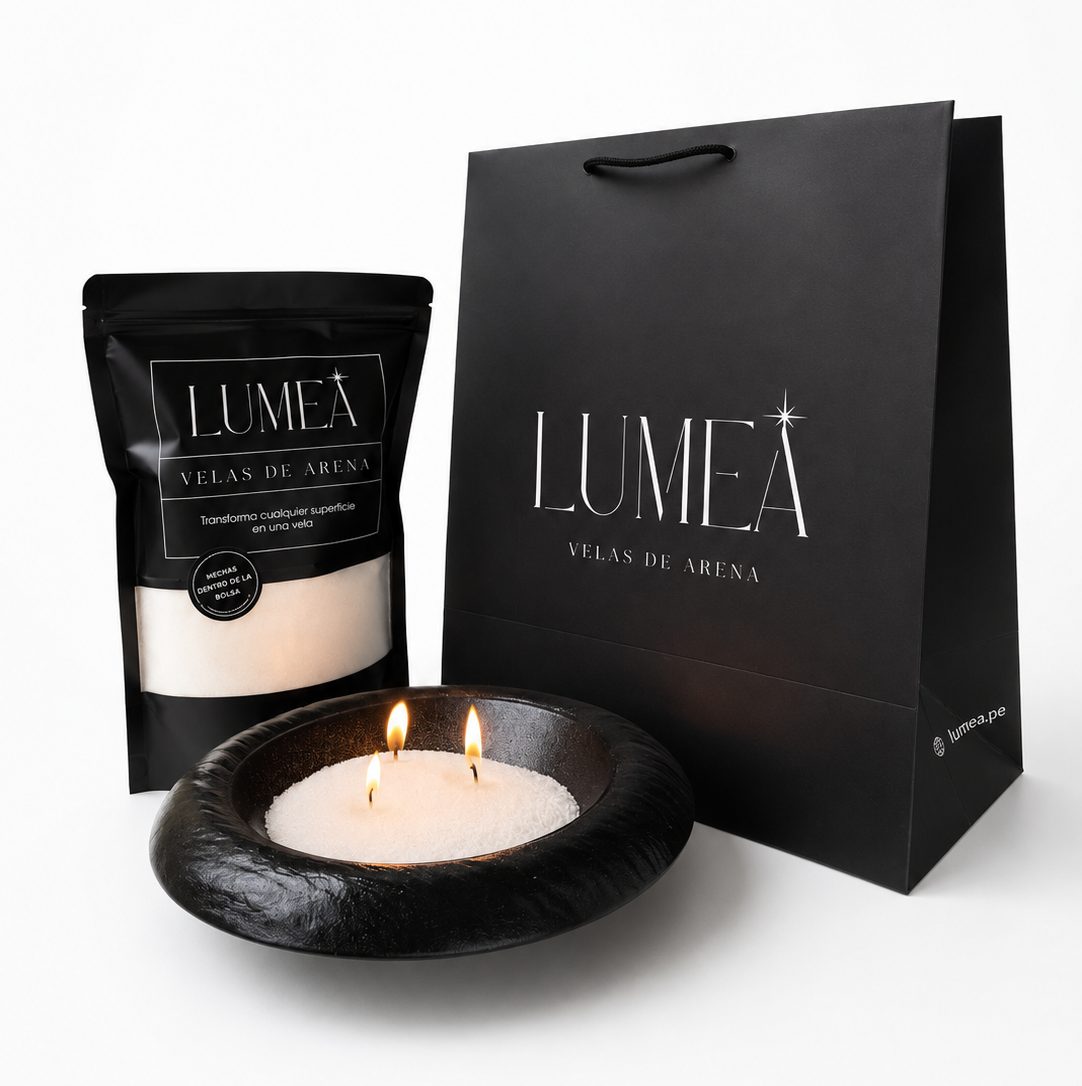 Pack Noir 1kg  : Velas de arena + Mechas + Bowl