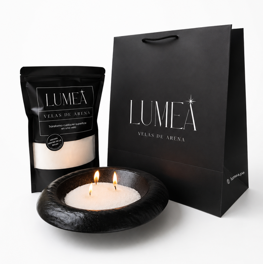 Pack Noir 1kg  : Velas de arena + Mechas + Bowl