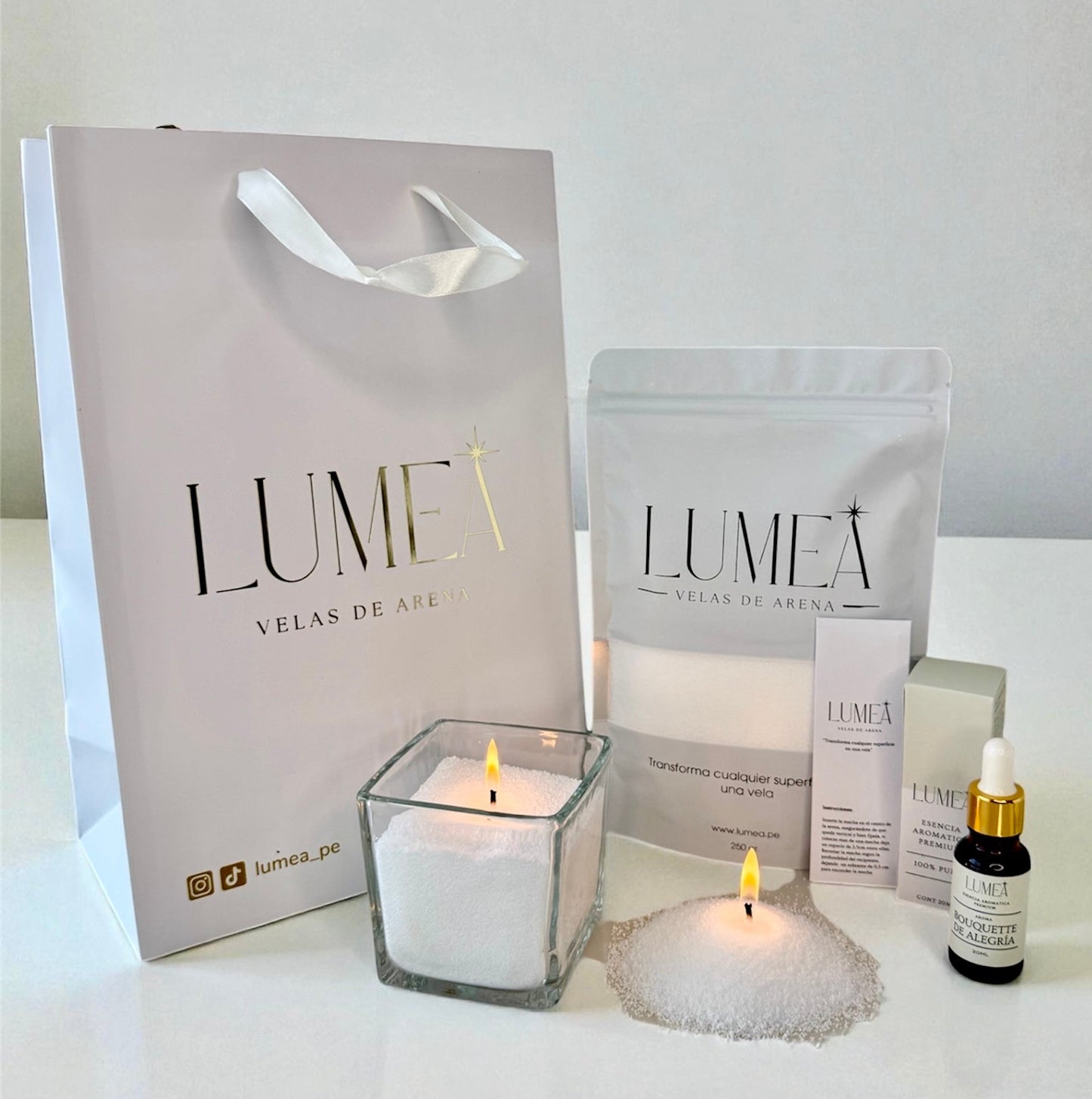Pack Bestseller: Velas de arena + Esencia Aromática + Mechas + Bowl 🎁
