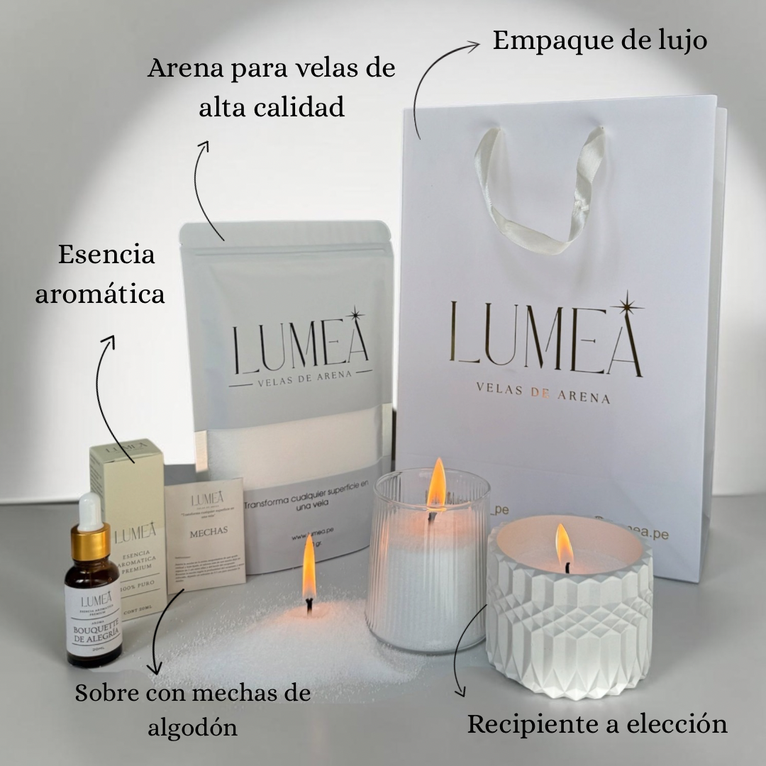 Pack Bestseller: Velas de arena + Esencia Aromática + Mechas + Bowl a elección 🎁