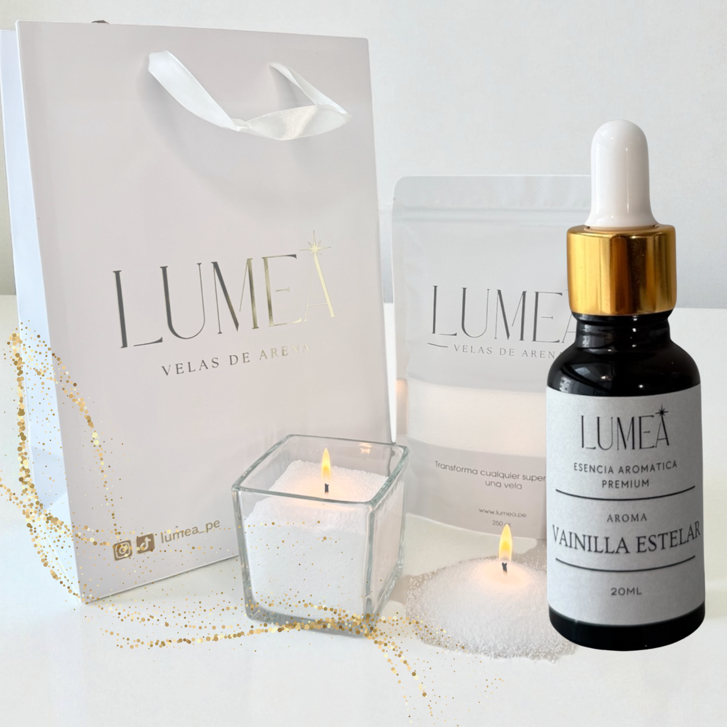 Pack Bestseller: Velas de arena + Esencia Aromática + Mechas + Bowl 🎁
