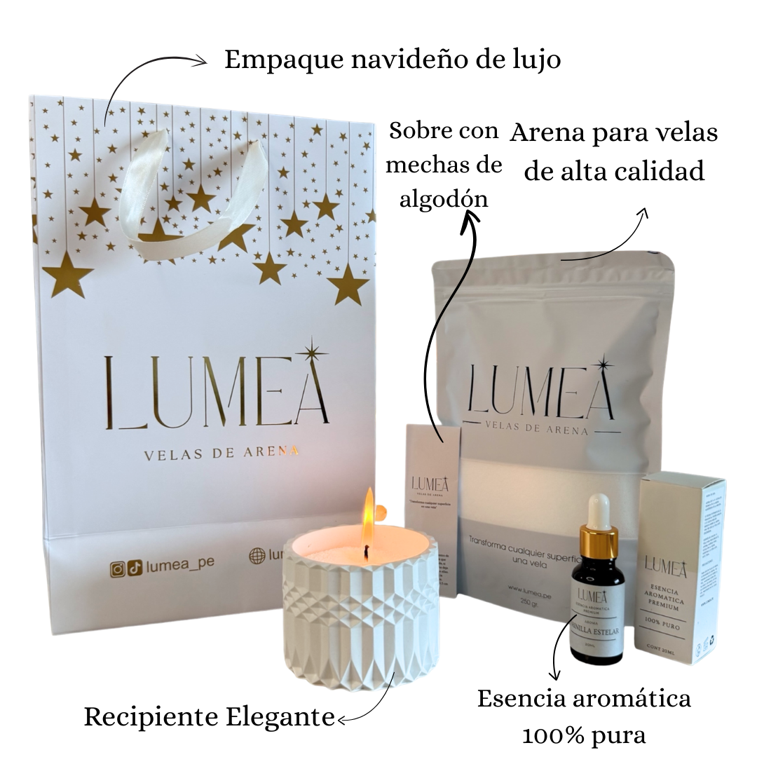 Pack Holiday Edition: Velas de arena + Esencia Aromática + Mechas + Bowl 🎁