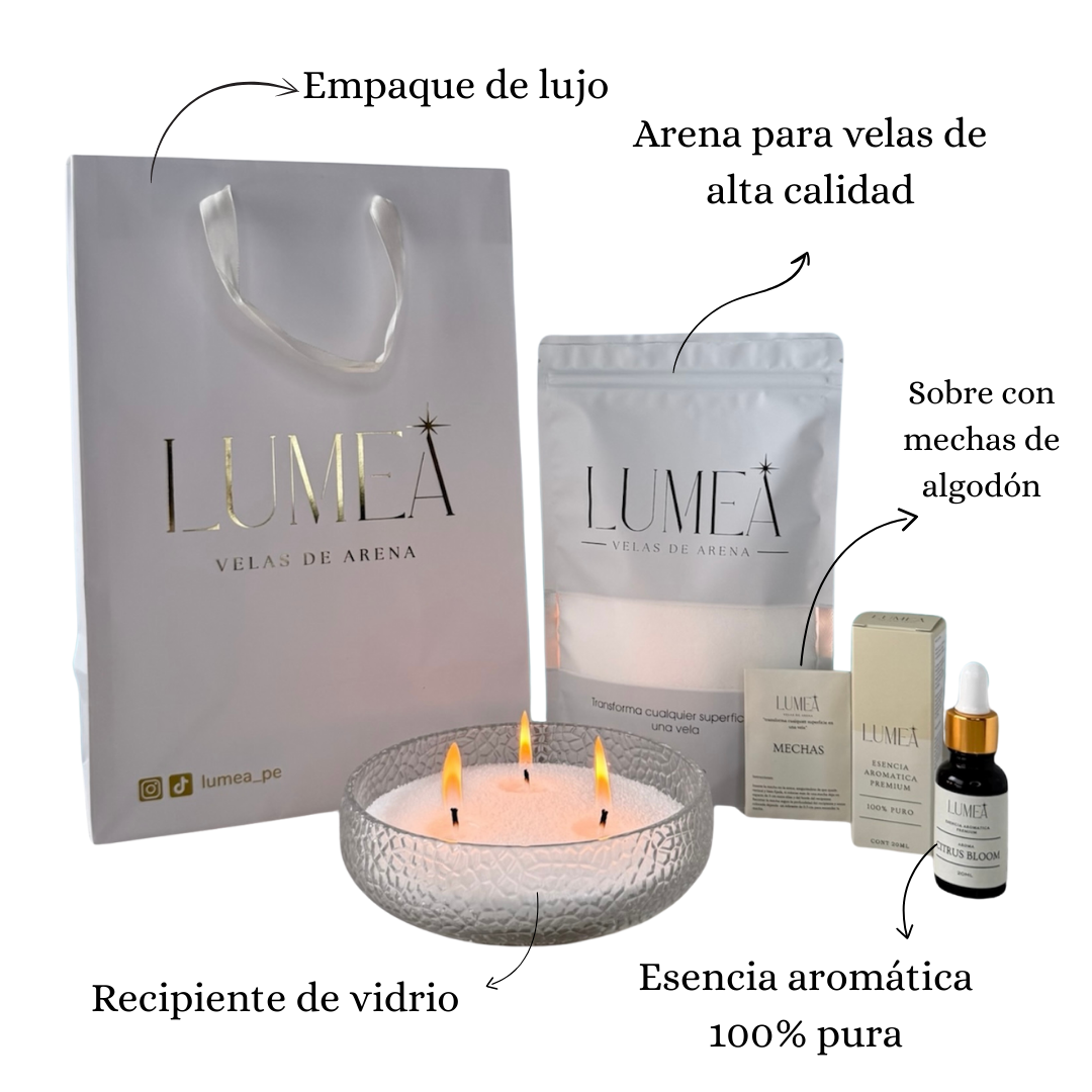 Pack Summer Edition : Velas de arena + Esencia Aromática + Mechas + Bowl 🎁