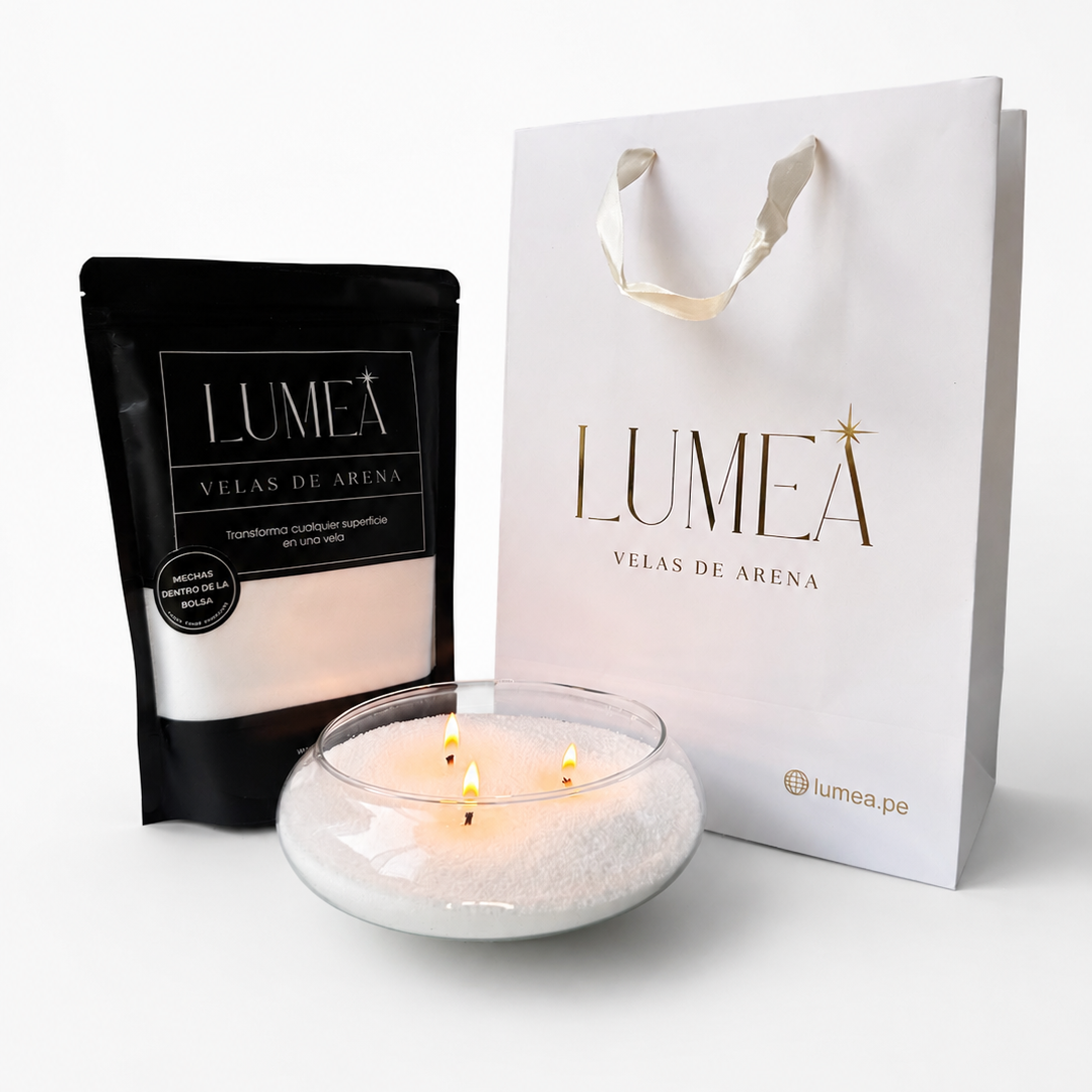 Pack Glow 500gr : Velas de arena + Mechas + Bowl