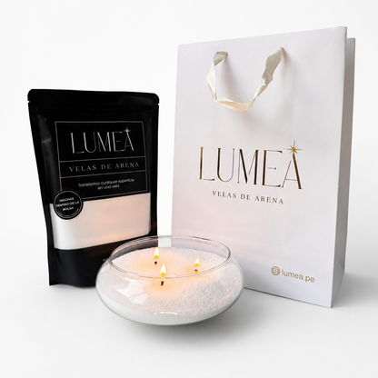 Pack Glow 500gr : Velas de arena + Mechas + Bowl