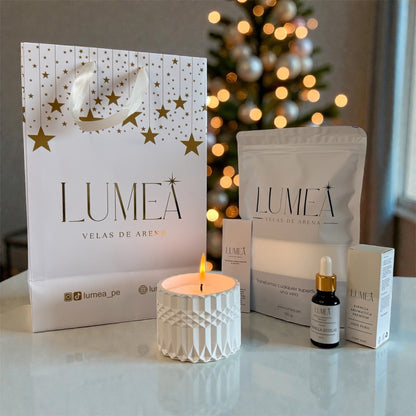 Pack Holiday Edition: Velas de arena + Esencia Aromática + Mechas + Bowl 🎁