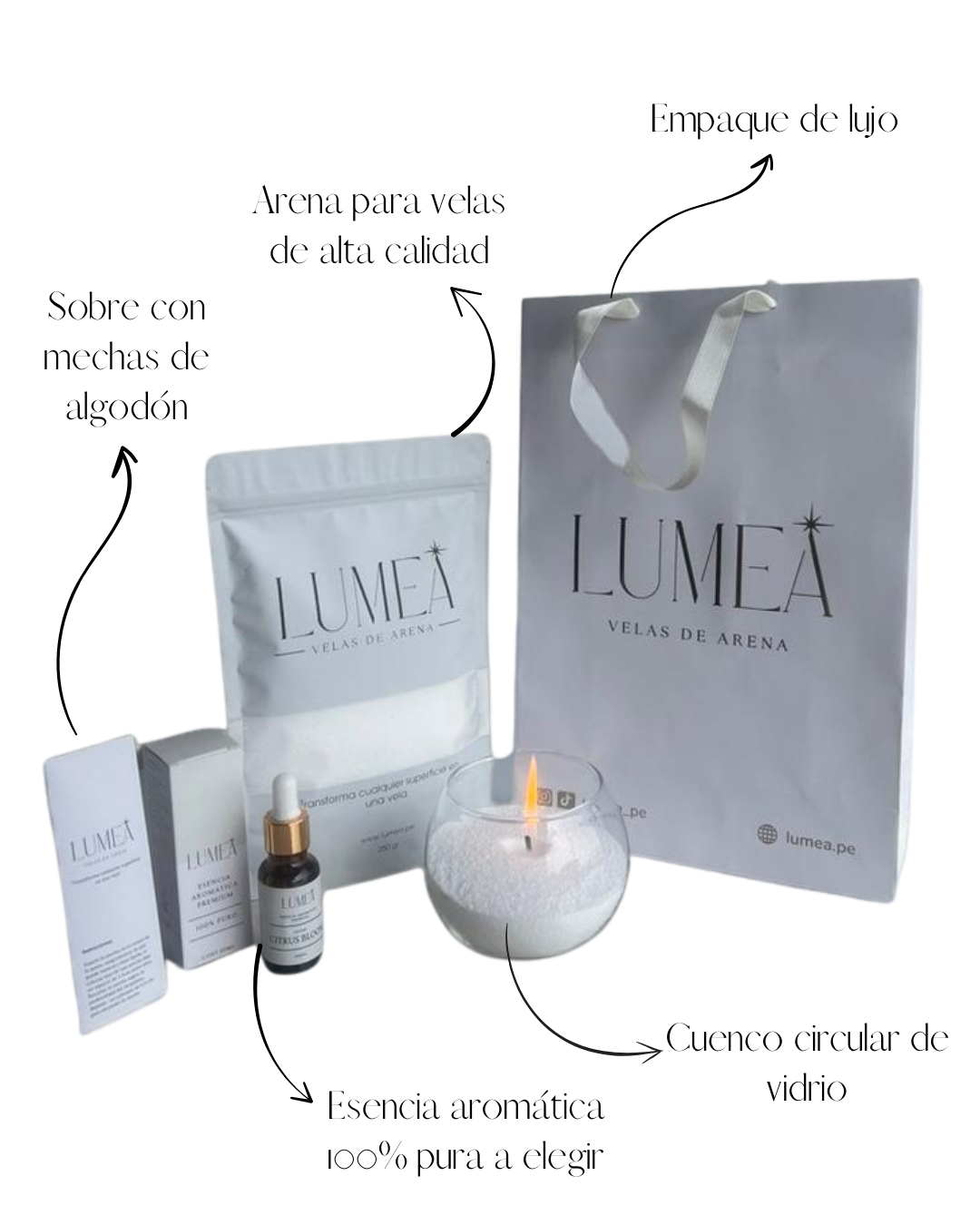 Pack Bestseller: Velas de arena + Esencia Aromática + Mechas + REGALO  🎁